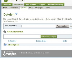 Screenshot Dateibereich